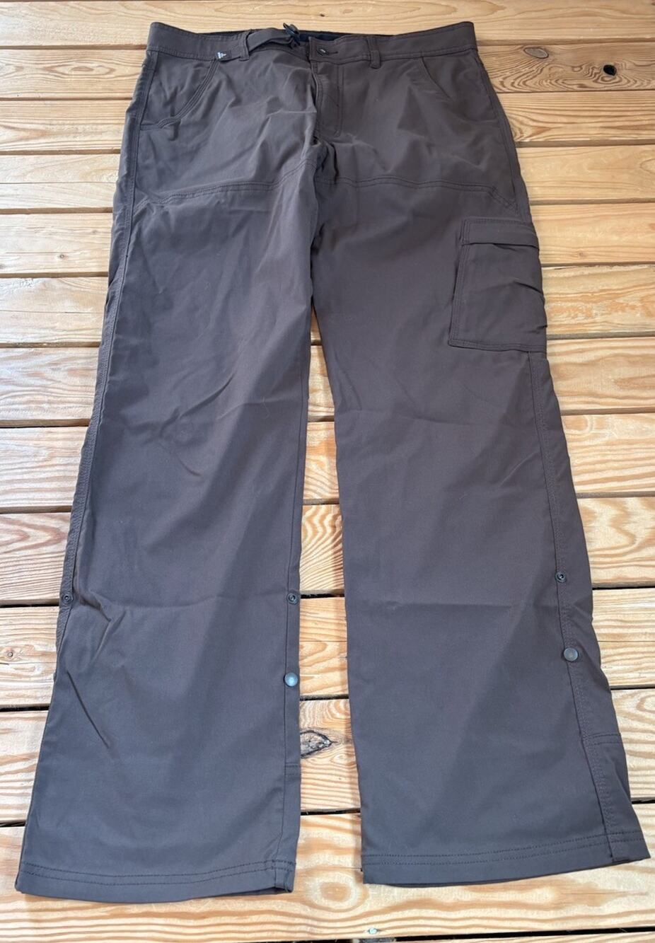 Prana Women’s Snap Leg Cargo Pants Size L Brown M7